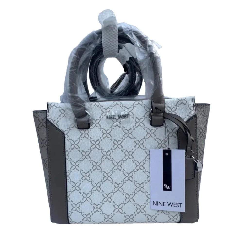 NWT NINE WEST Hewes Satchel Bag Adjustable Strap Top Carry Handles LOGO‎
